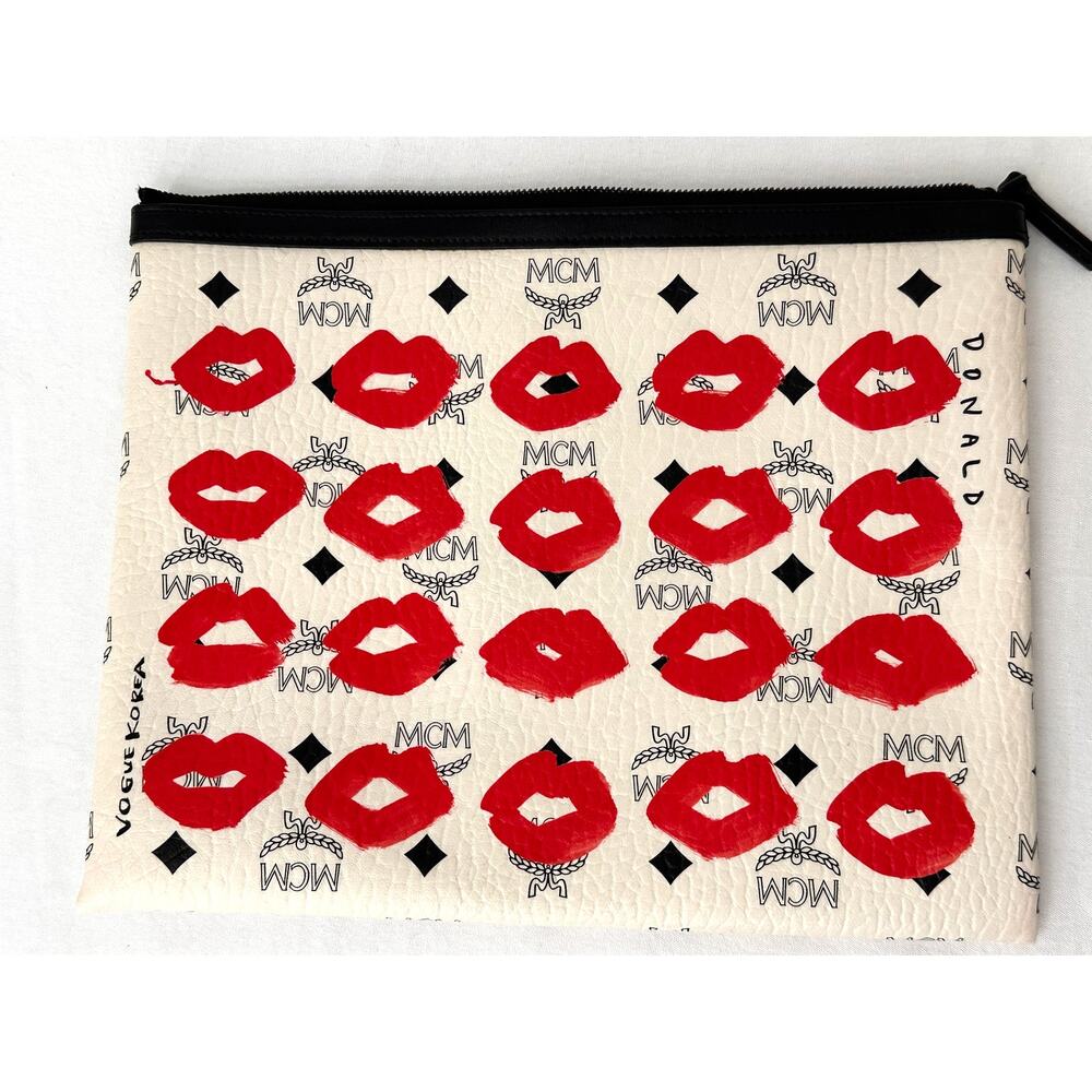 MCM x Vogue Korea Donald Robertson Kiss Lips Pouch Limited Edition Clutch